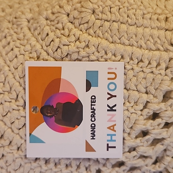 Hand Crafted Tan Crop-Top Fishnet triangular Design Hand Knit Crochet Swim Cover - Picture 15 of 17